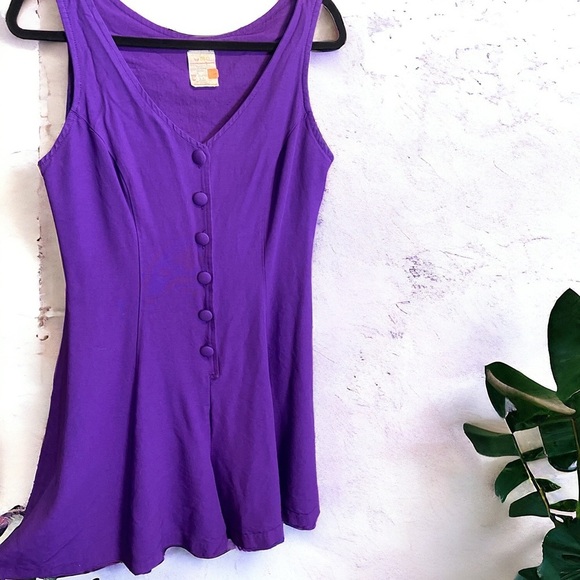 Pants - 10. Vintage made  in Canada purple viscous romper